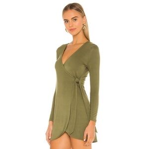 Revolve Privacy Please Piper Mini Wrap Dress - Olive Green
